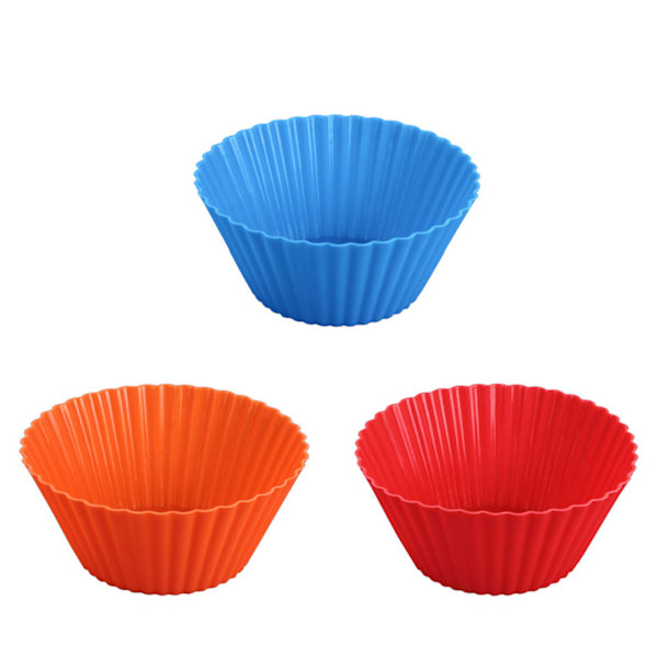 50 genanvendelige silikone bageforme, cupcake/muffin underlag, 7 cm