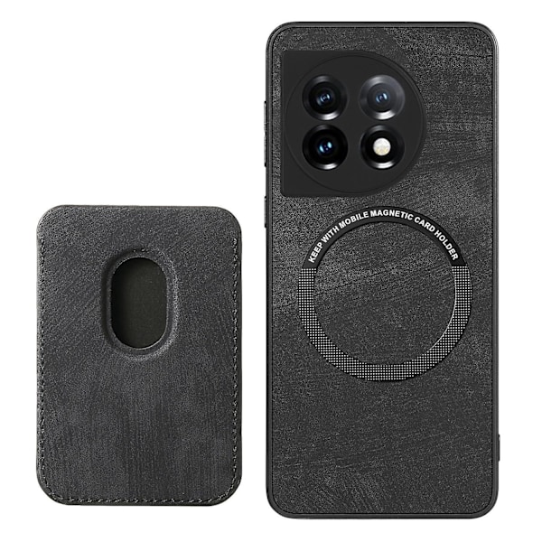 Påskrabatt! Högkvalitativ Magnetisk Kortficka Telefonfodral För OnePlus 12 5G[HK] Black