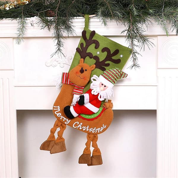 Julstrumpor Jultomte Strumpa Julgransprydnader Barnpresenter Väsak Eldstad Hängande Familj Deco-lingling} As Shown