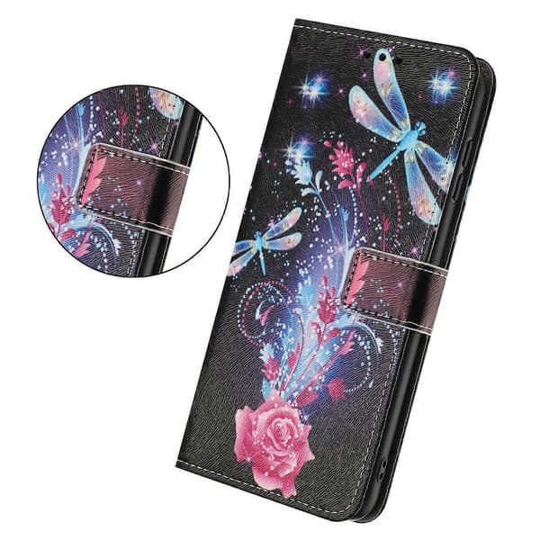 Kompatibel med iPhone 17 Pro Plånboksfodral Mönstertryck PU Läder Telefonskal med Snodd-lingling} Multicolor Dragonfly