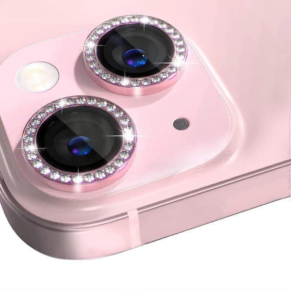 Kompatibel med iPhone 15 Kameralinsskydd-lingling} Multicolor Pink