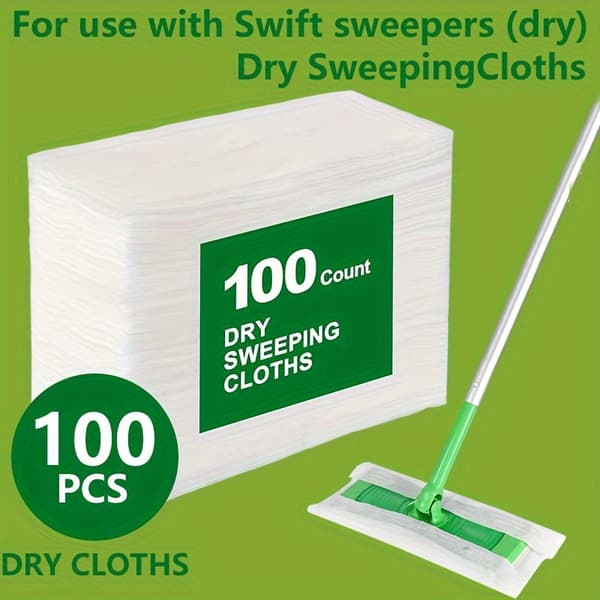 100-pack dammfria sopdukar, kompatibla med Swiffer-moppar - engångs dammtrasor för golvrengöring (mopp ingår ej).