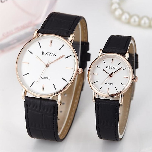 Heta 2025 Par Klockor Studentklocka Damklocka Herrklocka Elektronisk Barn Ungdom Quartz Klocka Women's black belt