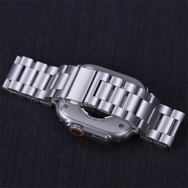 Armband i rostfritt stål för Apple Watch Band 45 mm Ultra 49 mm 41 mm 40 mm 44 mm watch Metallarmband för Iwatch Series 9 8 7 6 5 Svart