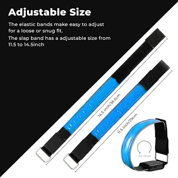 Hett 2-pack Uppladdningsbart LED Armband – Hög Synlighet Löpljus Blå