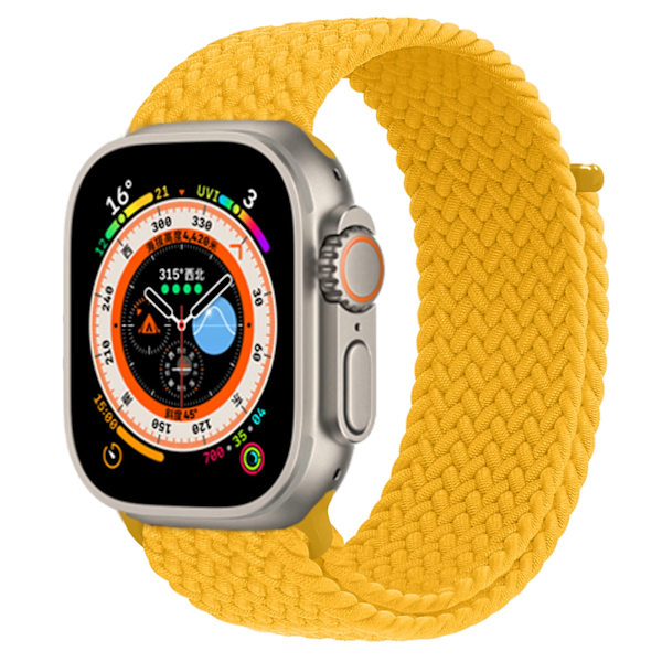 Flätad Solo Loop för Apple Watch Band 40mm 44mm 49mm 45mm 41mm 38mm 42mm Elastiskt armband iWatch series 9 8 7 se Ultra 2 Strap Ma Maize L size