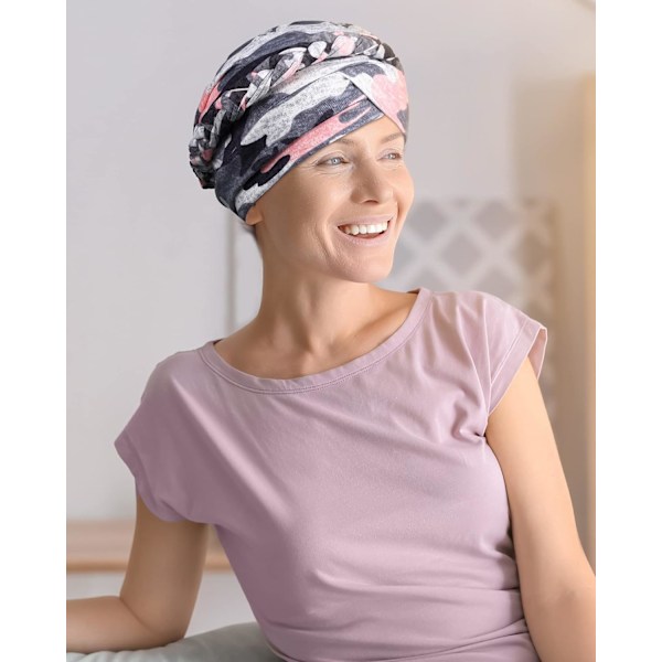 Påskrabatt! Högkvalitativa 4 st Dam Turban Hatt Pärlbroderad Huvudduk Mössa Vriden