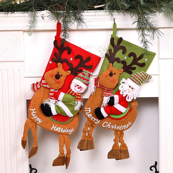 Julstrumpor Jultomte Strumpa Julgransprydnader Barnpresenter Väsak Eldstad Hängande Familj Deco-lingling} As Shown