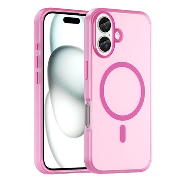 Kompatibel med iPhone 16 Plus, MagSafe Skin Touch-skal, matt rosa. 46