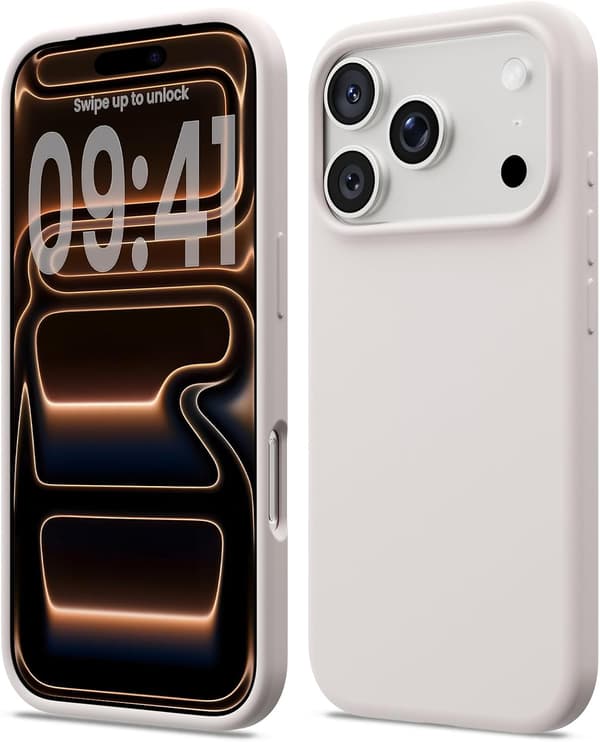 Flytende silikondeksel kompatibelt med iPhone 17 Pro, støtsikkert mykt deksel, full dekning (lysegrå). Light grey iPhone 17 Pro