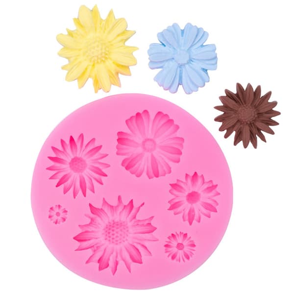 3D silikonblomstform for kaker, godteri, sjokolade og isbiter
