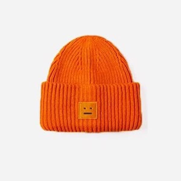 Ny minimalistisk strikhue til kvinder, varm uldhue til vinter, Orange2 Orange2