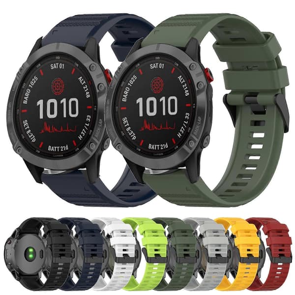 Silikoninen kellon ranneke Garmin Fenix 6X -linglingille} White