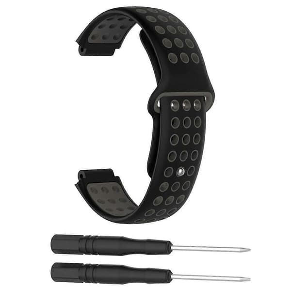 Silikonerem i dobbelt farve til Garmin Forerunner 220-lingling} Black Grey