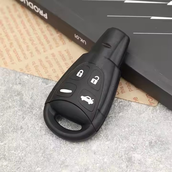 Påskerbjudanden! Högkvalitativt nyckelskal/larmbox med 4 knappar för Saab 9-3 & 9-5 Svart Black Svart