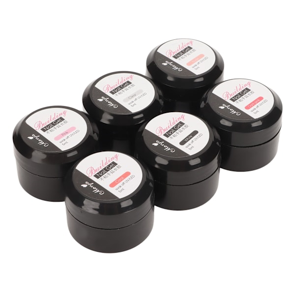 Heta 2025 6 st Nagel Förlängning Solid Gel Portabel Glansig Långvarig Bärbar Form Skulptur Solid Utskuren Gel colloidal