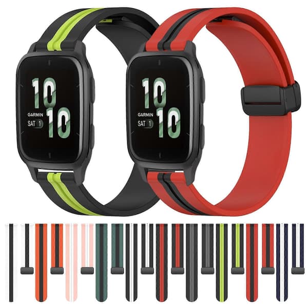 Silikonklokkereim for Garmin Forerunner Sq2-lingling} Black Lime Green