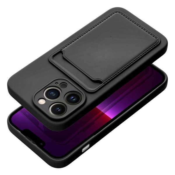 Hot Forcell Kompatibel med iPhone 14 Pro Deksel Kortholder Myk Plast Svart