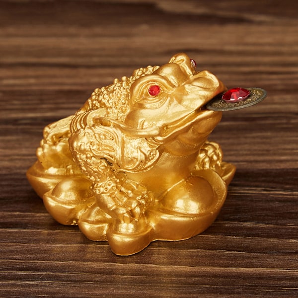 Het 2025 Feng Shui Pengar Lyckobringande Groda Padda Mynt Ornament Luc A A one size