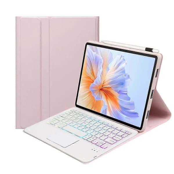 Bestseller Keyboard Læder Tablet Case AH27-AS Pink White