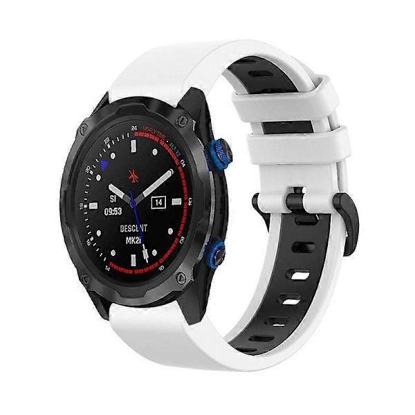 Silikone Urrem Til Garmin Descent MK2i-lingling} White Black