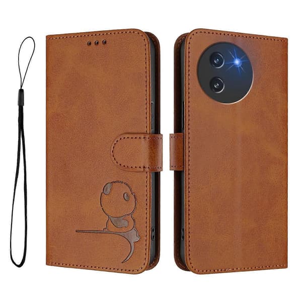 Panda RFID PU Telefonfodral Kompatibelt med Doogee Note 59 / Note 59 Pro-lingling} Brown