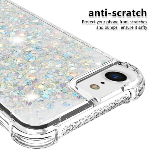 Hot Case Kompatibel med Iphone Se 2022/2020 /iphone 8 Bumper Case Glitrende Glitter Blinkende Flydende Sølv Ingen