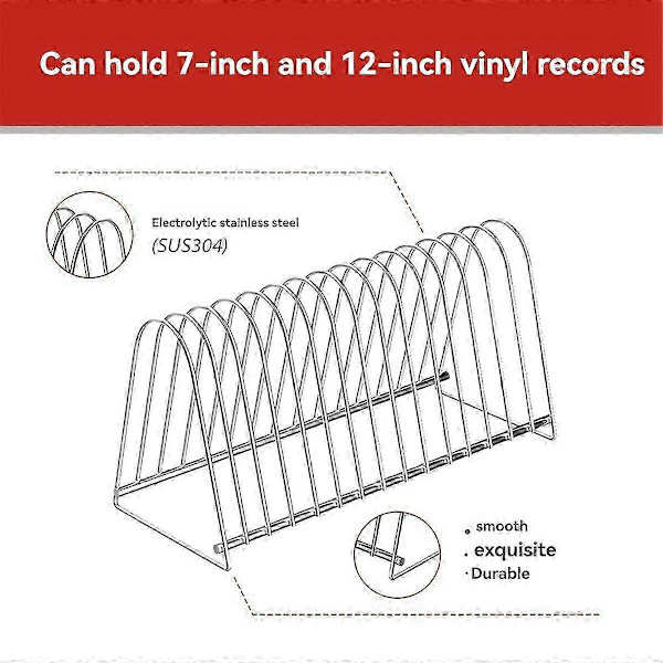 Vinylplade tørrestativ, holder 15 plader.