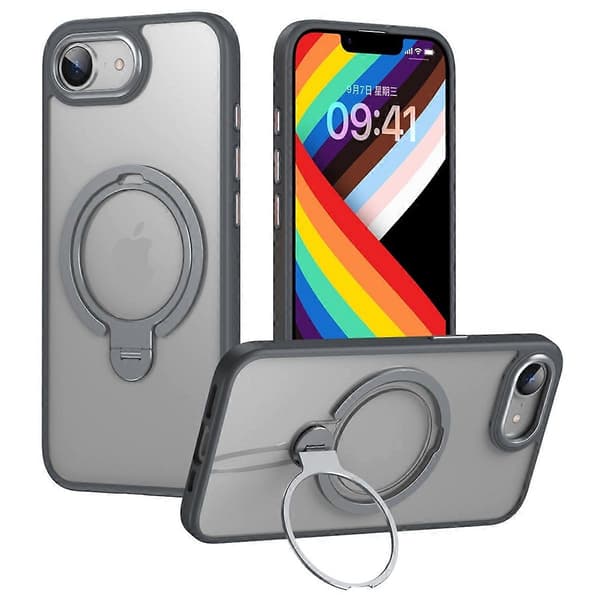 For iPhone 16e Deksel Kompatibelt med MagSafe Støtte Matte Bakside --lingling} Multicolor Grey