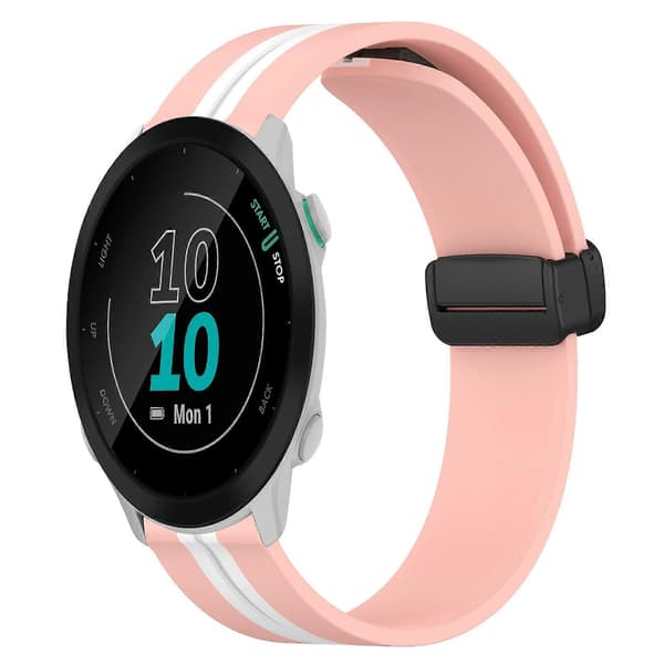 Silikoninen kellon ranneke Garmin Forerunner 55 -linglingille} Pink White