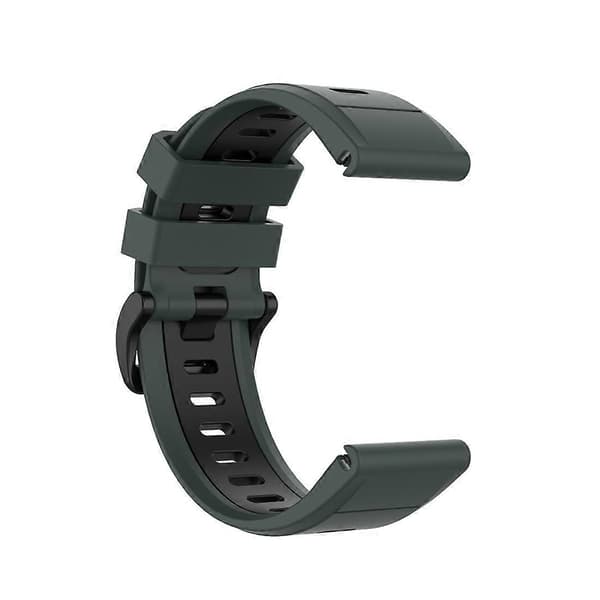 Kompatibel med Garmin Fenix 6X silikone urrem - lingling} Olive Green Black