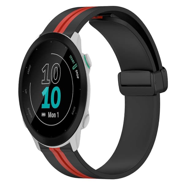 Silikoninen kellon ranneke Garmin Forerunner 55 -linglingille} Black Red