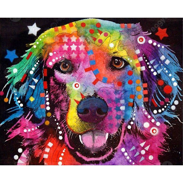 Diamond painting - Hund multifärg multicolor