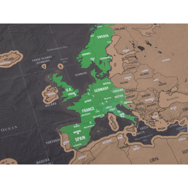 Scratch Map Deluxe Version - Skrapbar Karta multifärg