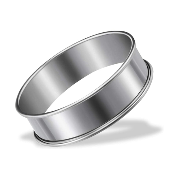 Hot 2025 6 stk. engelske muffinringe Crumpetringe Dobbeltvalsede tærteringe Rustfrit stål Muffin Tærteringe Nonstick Metal Rund Ringform til