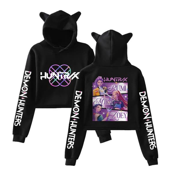 Kpop Demon Hunters Hettegenser Barn HUNTRX Genser Sweatshirt Pullover Fritidsklær L
