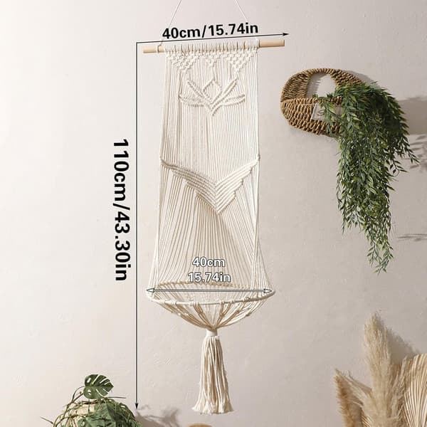Hängande kattsving, bohemisk stil husdjurssäng, lämplig för vardagsrum, balkong, sovrum, beige. Beige 1