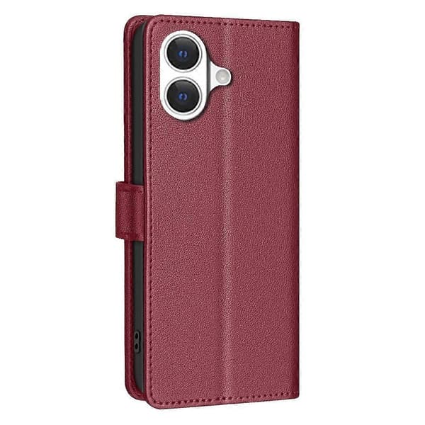Litchi Tekstur RFID PU Etui Kompatibelt med iPhone 17 Pro-lingling} Red iPhone 17