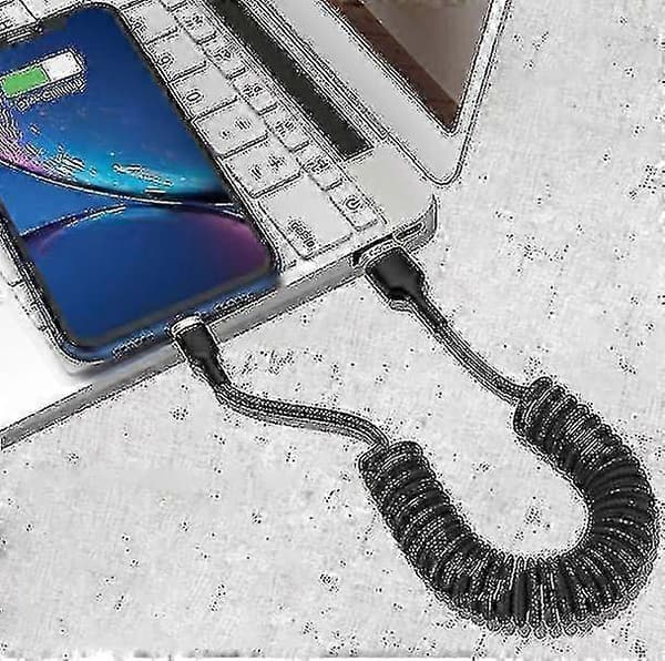 Billaddningskabel, infällbar laddningskabel lämplig kompatibel med iPhone-lingling}