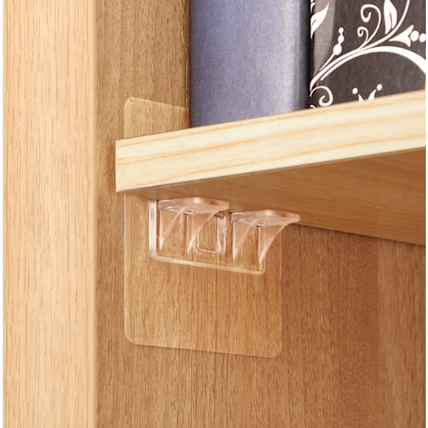 Självhäftande hyllkonsoler - 4-pack transparenta hyllkonsoler Transparent 29