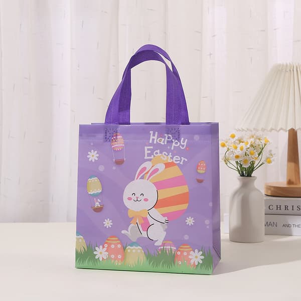12 påskegaveposer med håndtak, Happy Easter kurvposer