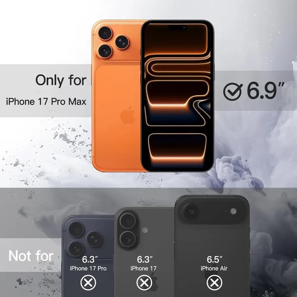 Kompatibel med iPhone 17 Pro Max Oransje MagSafe-deksel – Støtsikkert og trådløs lading