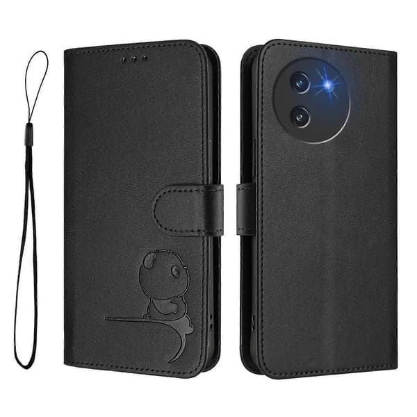 Panda RFID PU Telefonveske Kompatibel med Doogee Note 59 / Note 59 Pro-lingling} Black