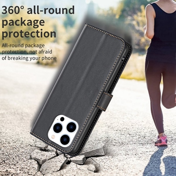 Heta 2025 iPhone 15 Pro BINFEN COLOR Präglat Plånboksfodral - Svart Black Svart