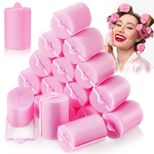 Heta 2025 18 st skumrollers för hår, stora hårrollers för styling med mjukt skum 4,0 cm