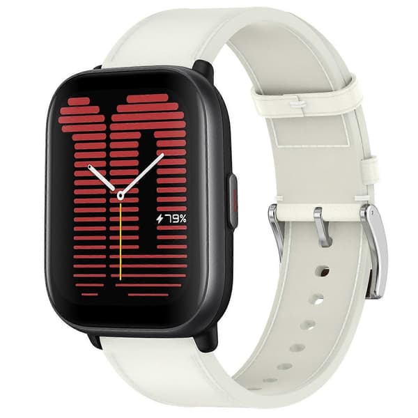 Myydyin nahkainen kellon ranneke White Amazfit Active