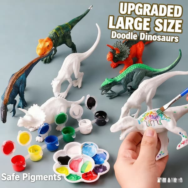 3D Dinosaurleker for Maling og Tegning large