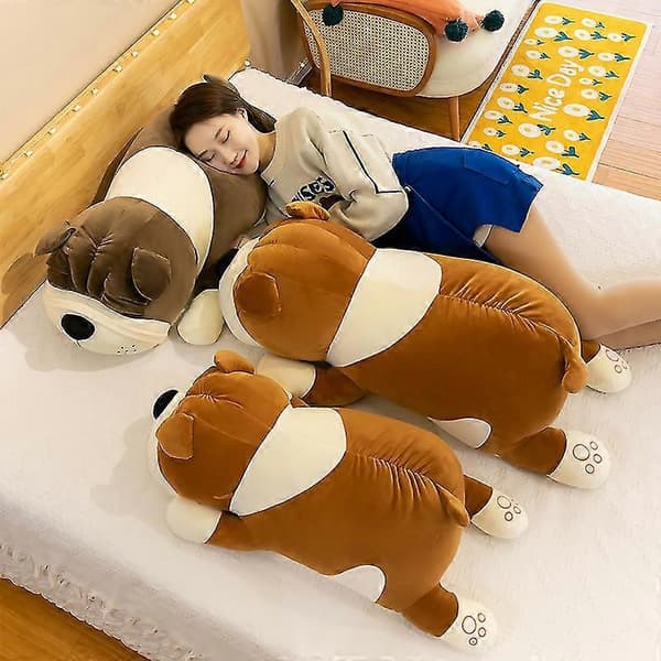 Shar Pei plyschleksak söt sovande kudde leggings trasdocka queen size sängdocka-lingling} grey