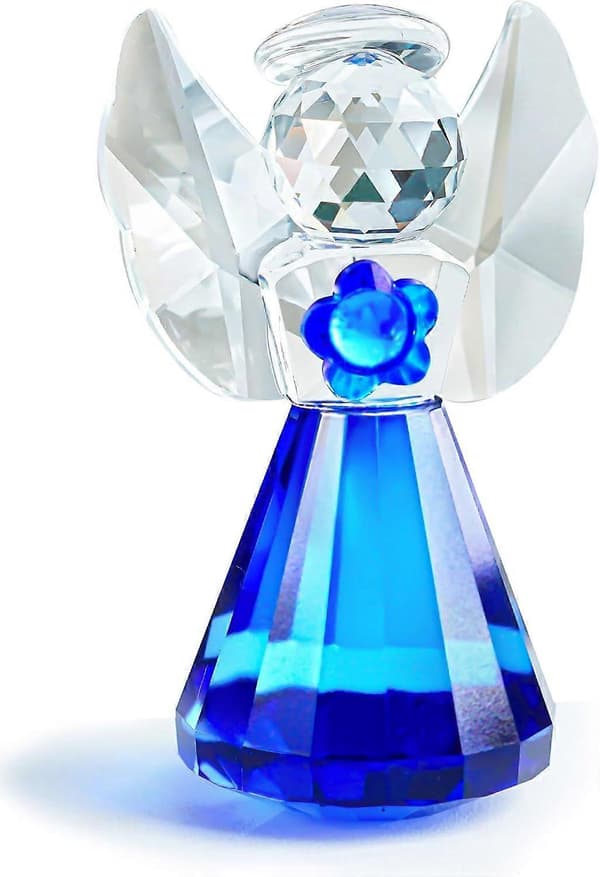 Blå krystallengel-figur, glass skytsengel-statue, en gave til kvinner, et samleobjekt for hjemmedekorasjon. blue