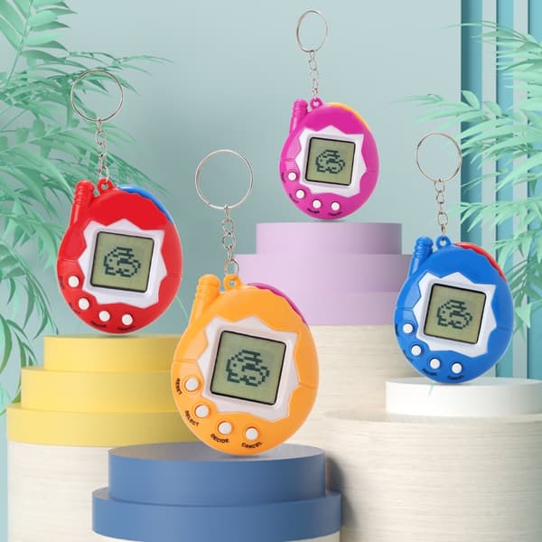 2-pak Tamagotchi Virtuelle Kæledyrs Nøgleringe - Retro LCD Digitalt Spil, Mini Elektronisk Legetøjsgave til Børn